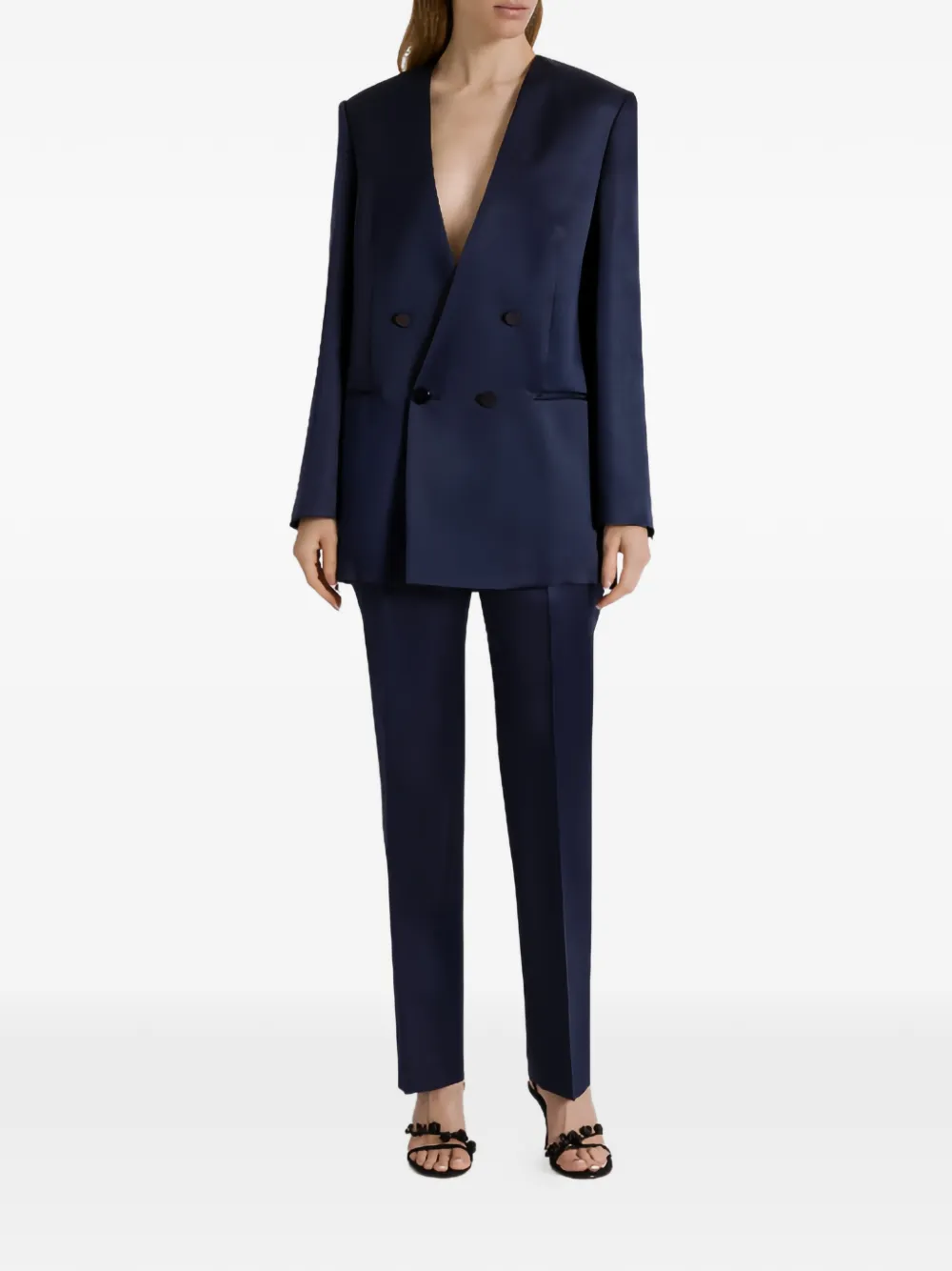 Alberta Ferretti Blazer met dubbele rij knopen Blauw