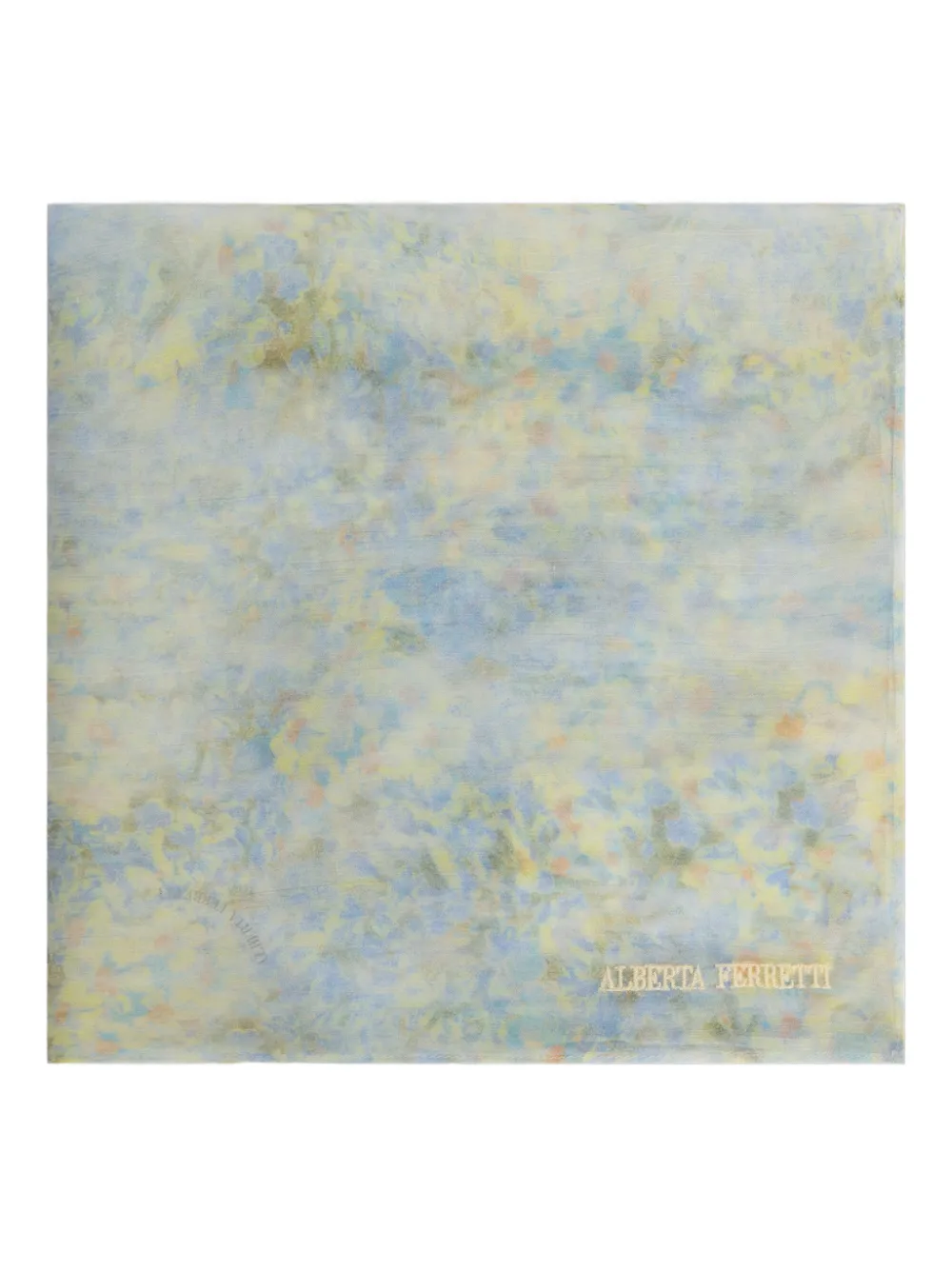 Alberta Ferretti floral silk scarf Blauw
