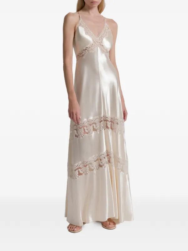Alberta Ferretti Lace Panel Dress - Neutrals Alberta Ferretti Lace Panel Dress - Neutrals