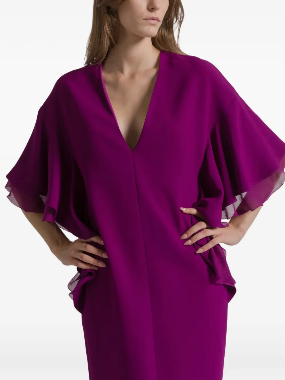 Alberta Ferretti Maxi-jurk met ruches Paars