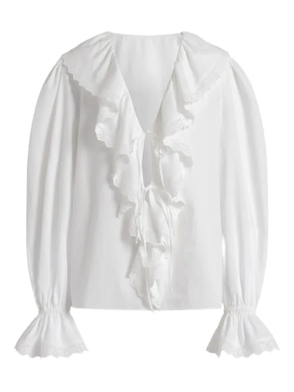 Alberta Ferretti ラッフルカラー ブラウス | ホワイト | FARFETCH JP