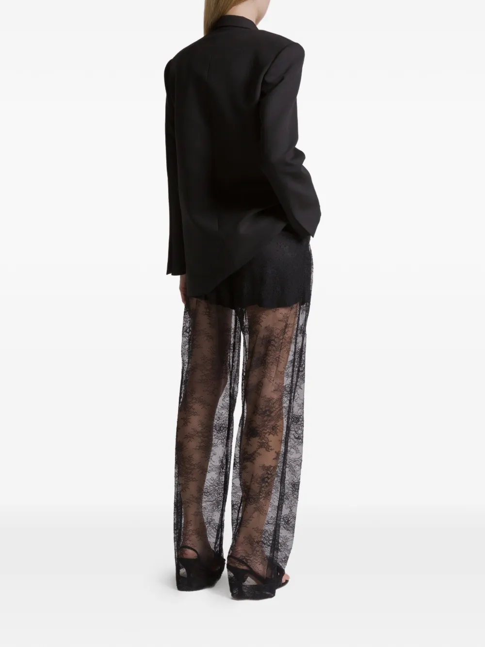 Alberta Ferretti Lace Trousers In Black