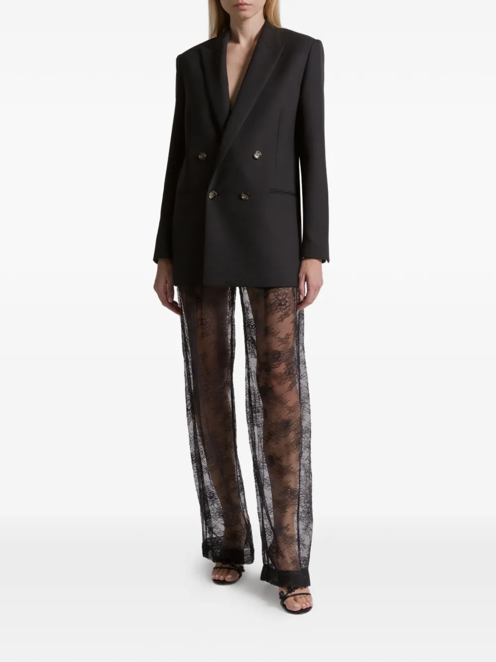 Alberta Ferretti lace trousers - Zwart