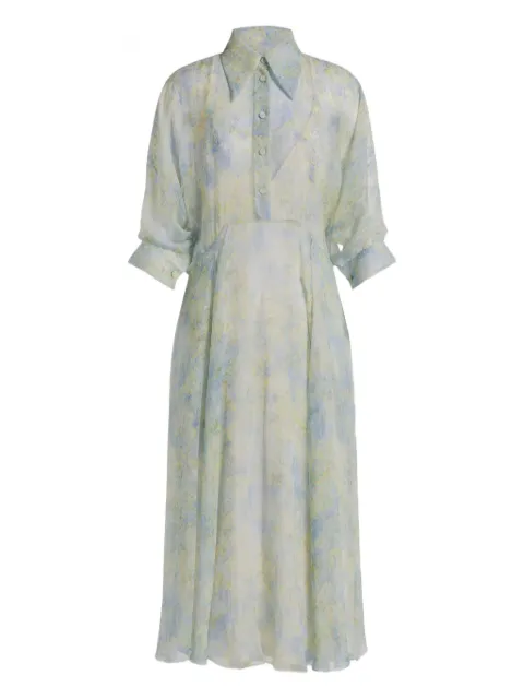 Alberta Ferretti collared floral dress