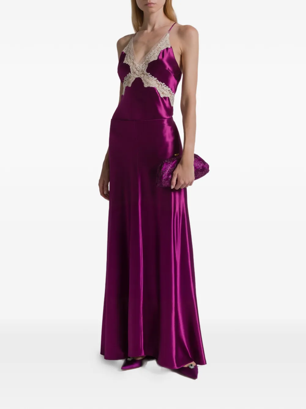 Alberta Ferretti A-line Maxi Skirt In Purple