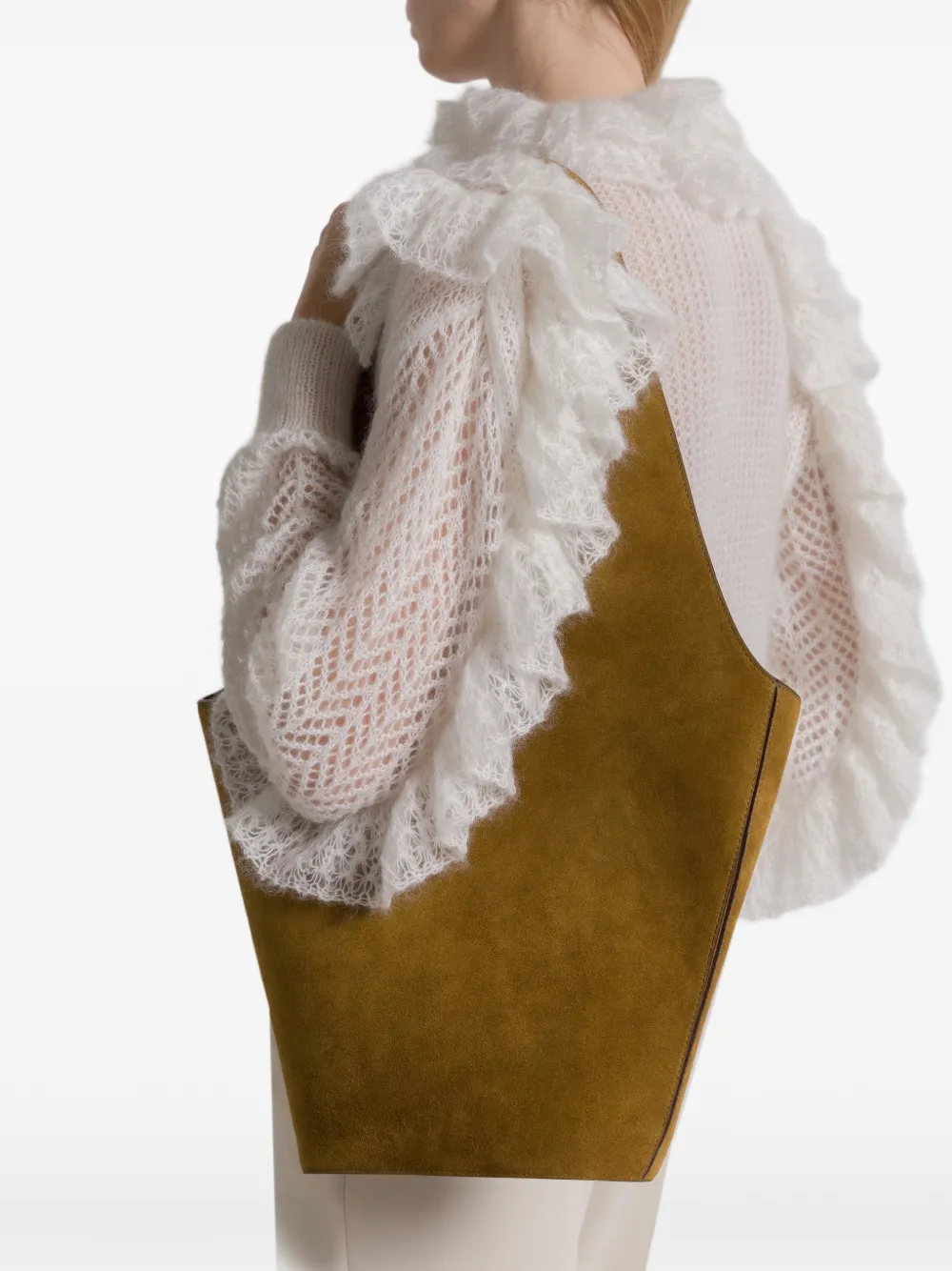 Alberta Ferretti Suède schoudertas Bruin