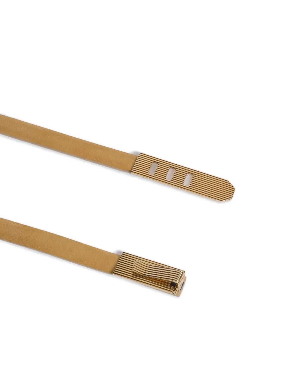 Alberta Ferretti Gestreepte riem van geitenleer - Geel