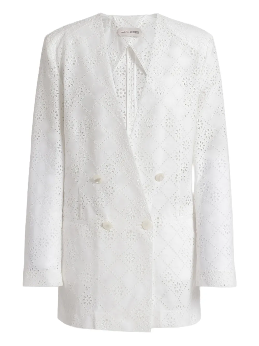 Alberta Ferretti Blazer doppiopetto - Bianco