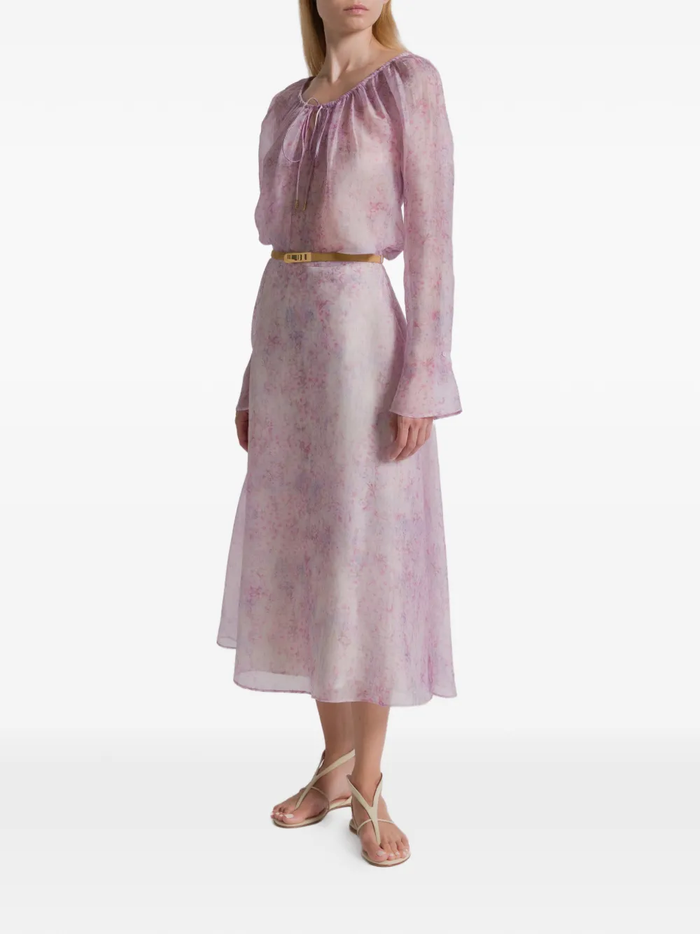 Alberta Ferretti floral long-sleeve blouse - Paars