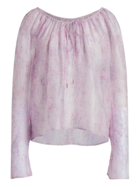 Alberta Ferretti floral long-sleeve blouse
