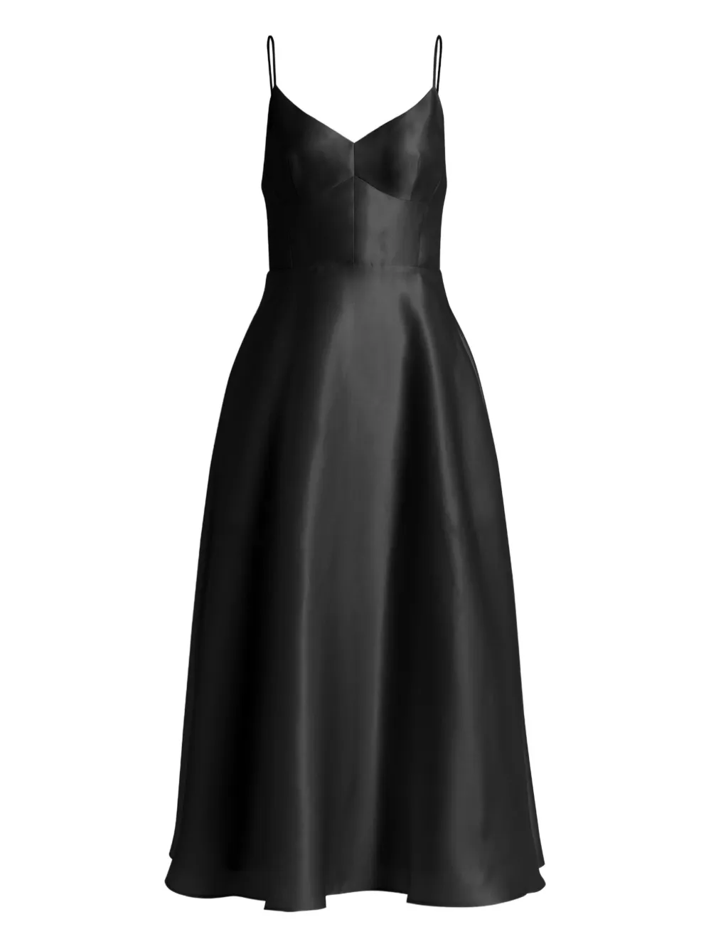 Alberta Ferretti Abito midi con spalline sottili - Nero