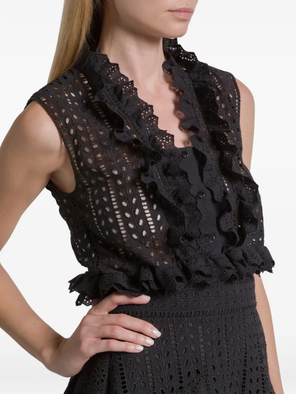 Ruffled Eyelet Blouse