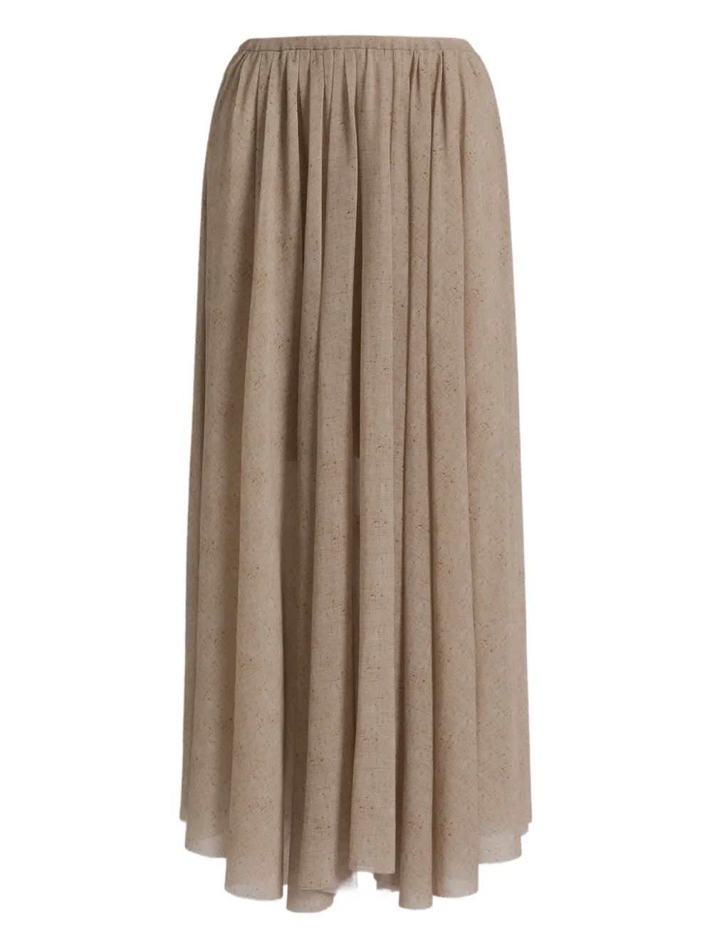 Alberta Ferretti Pleated Midi Skirt In Neutral