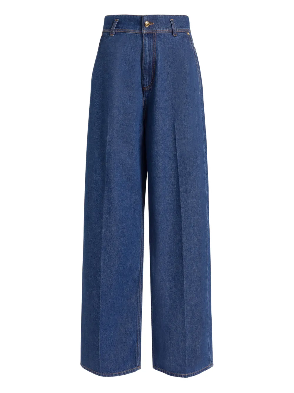 Alberta Ferretti Logo-detail Cotton Jeans In Blue