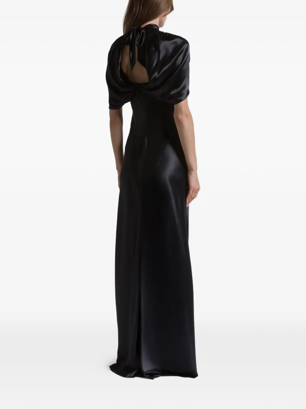 Alberta Ferretti Tie-fastening Maxi Dress In Black