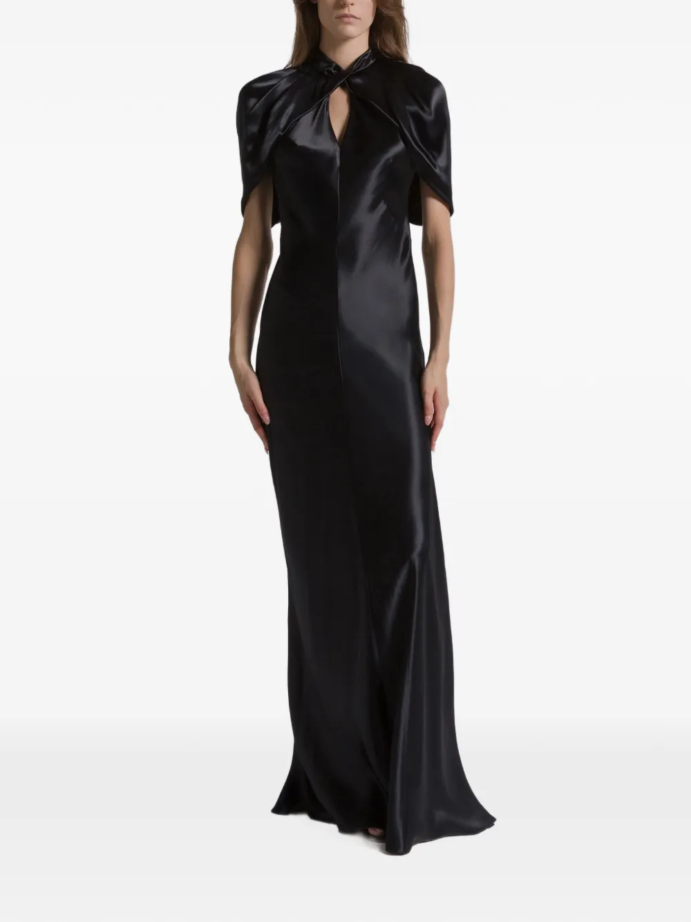 Alberta Ferretti tie-fastening maxi dress - Zwart