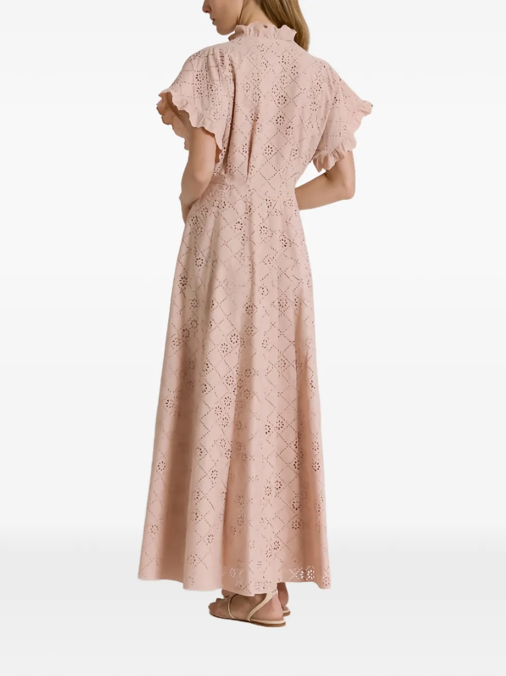  Alberta Ferretti Ruffled Openwork Dress - Pink 