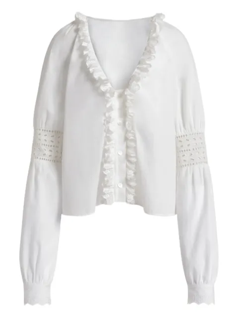 Alberta Ferretti ruffled V-neck blouse