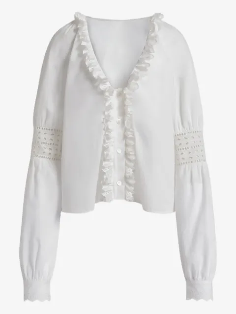 Alberta Ferretti ruffled V-neck blouse 