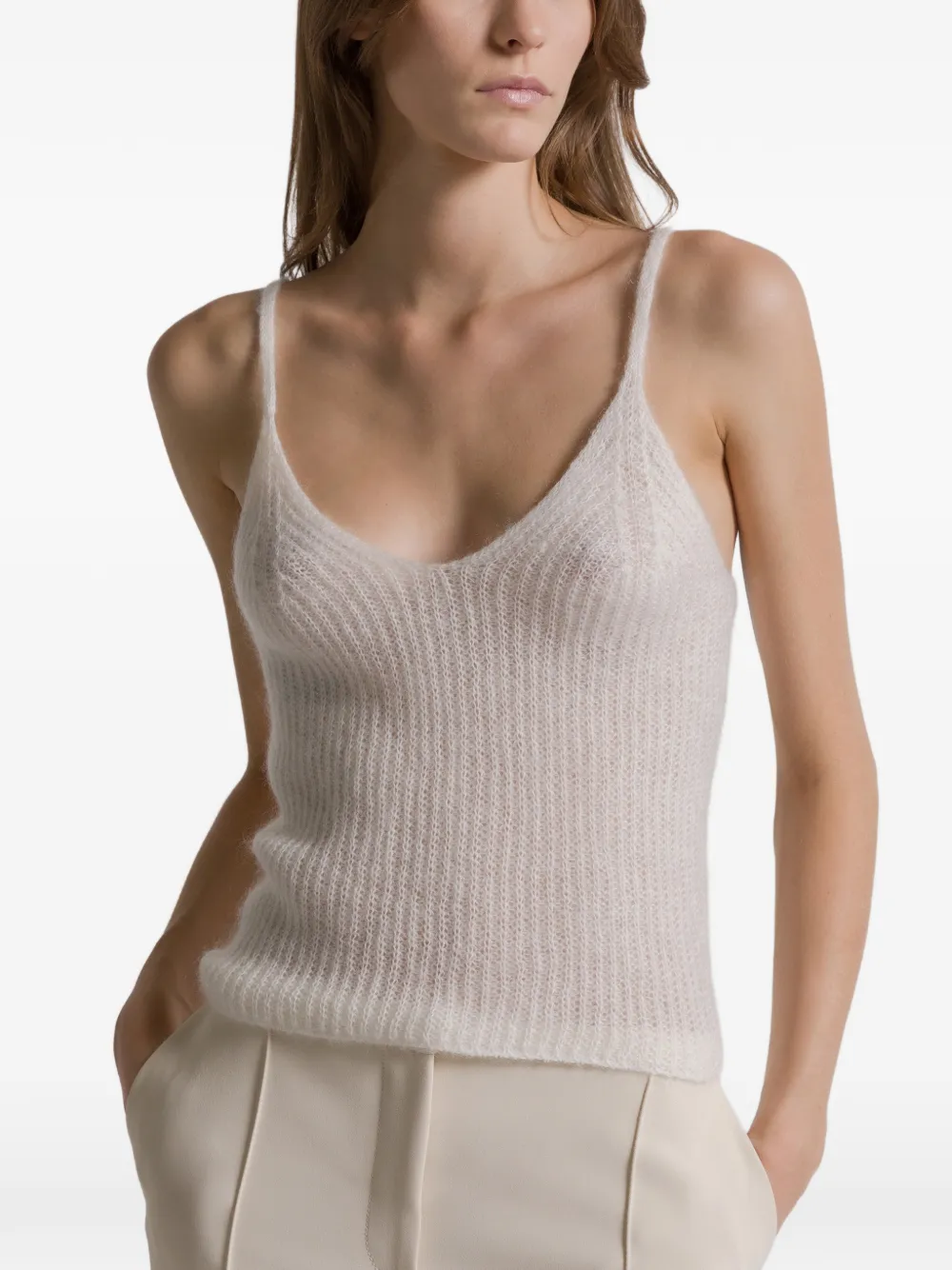 Alberta Ferretti Spaghetti-strap Top In White