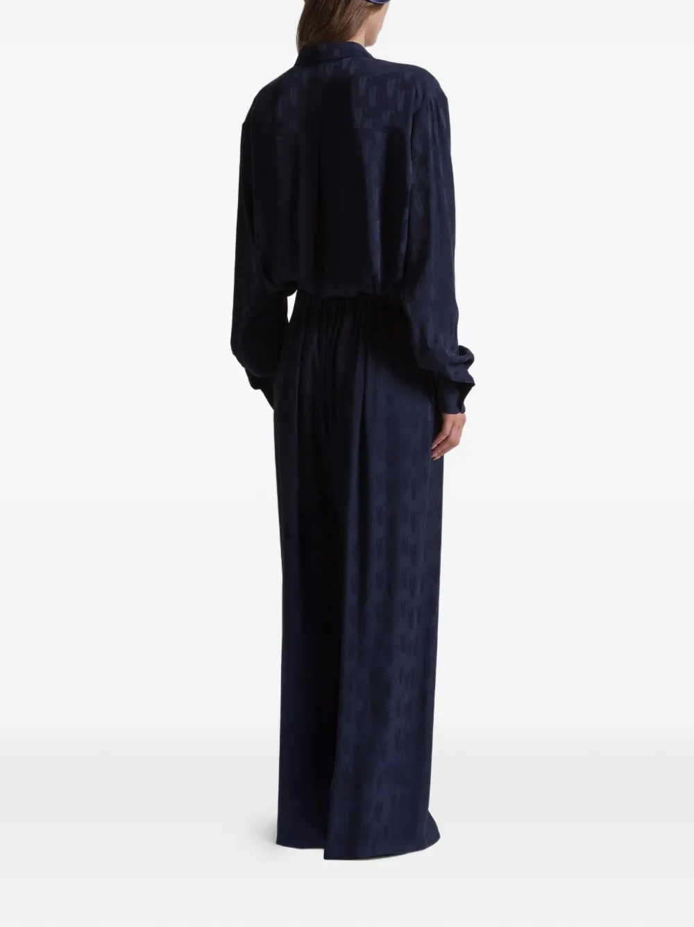Alberta Ferretti Elastic-waistband Trousers In Blue