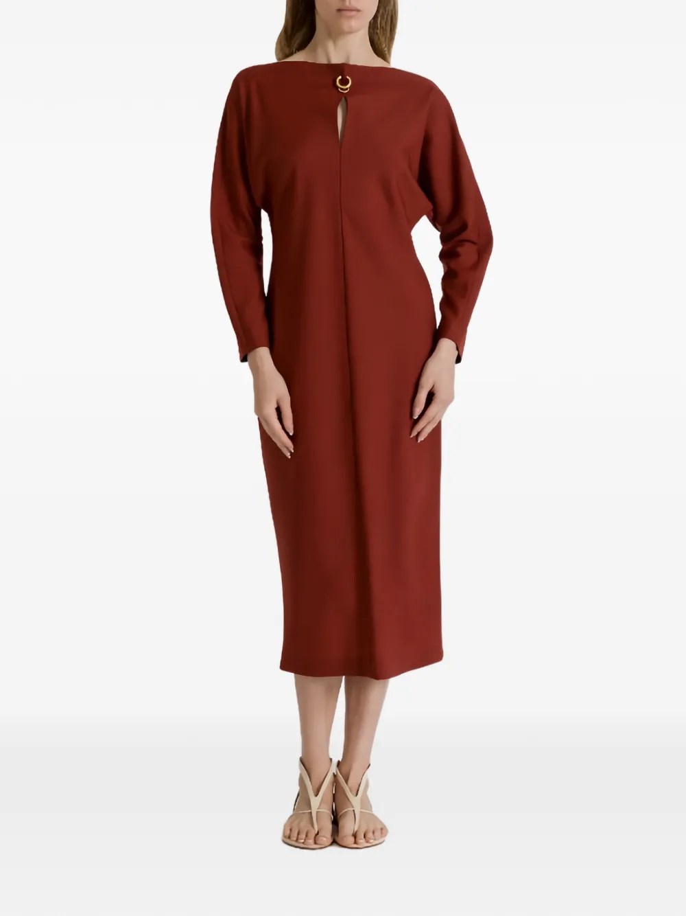 Alberta Ferretti Jurk met uitgesneden detail Rood