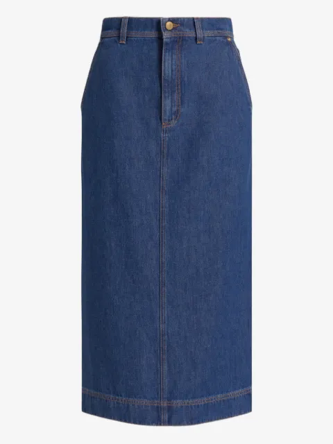 Alberta Ferretti contrast-stitching midi skirt
