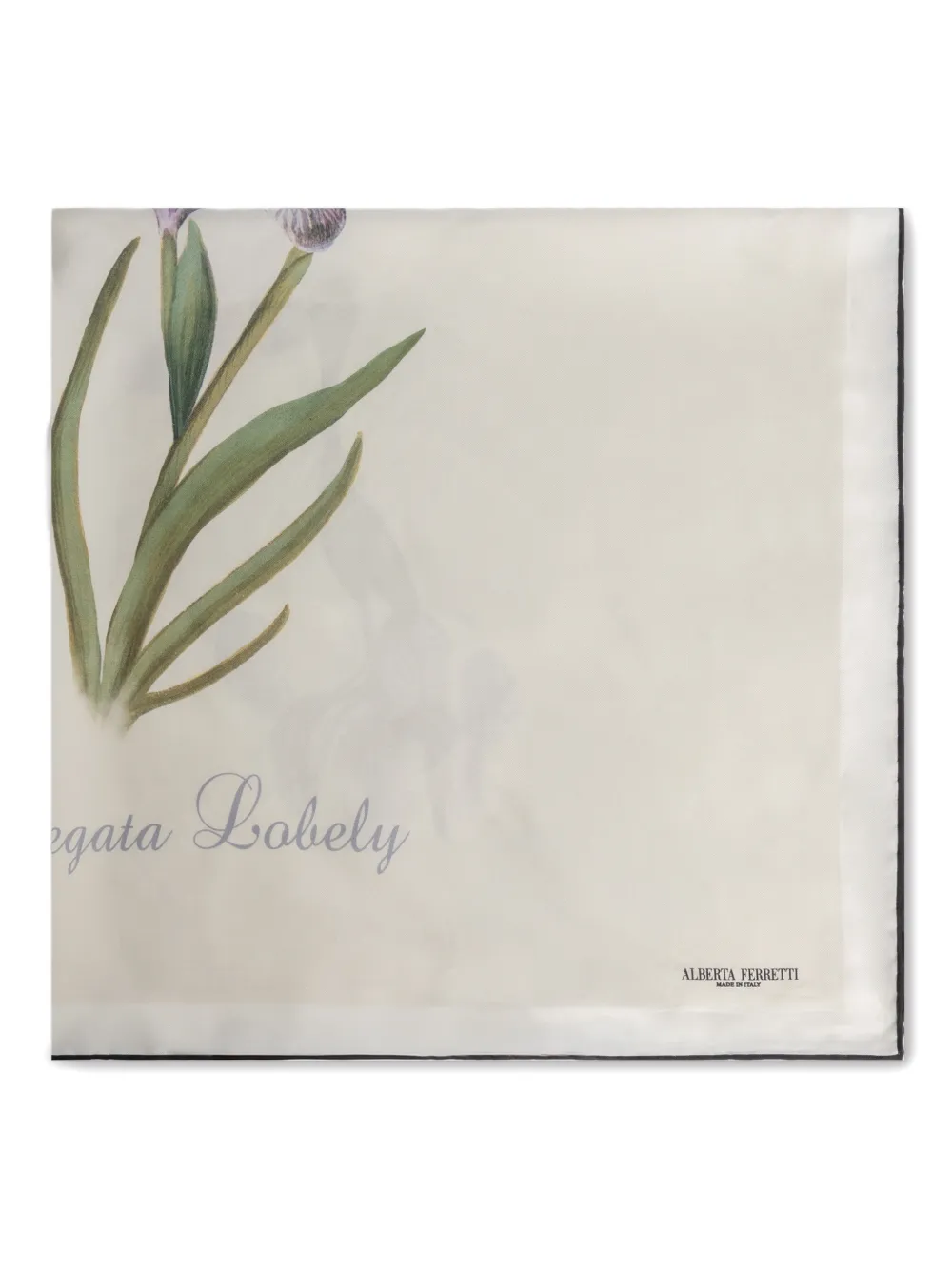 Alberta Ferretti Floral Silk Scarf In Neutral
