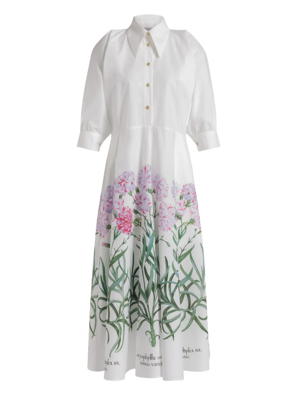 Alberta Ferretti floral print shirt dress - White