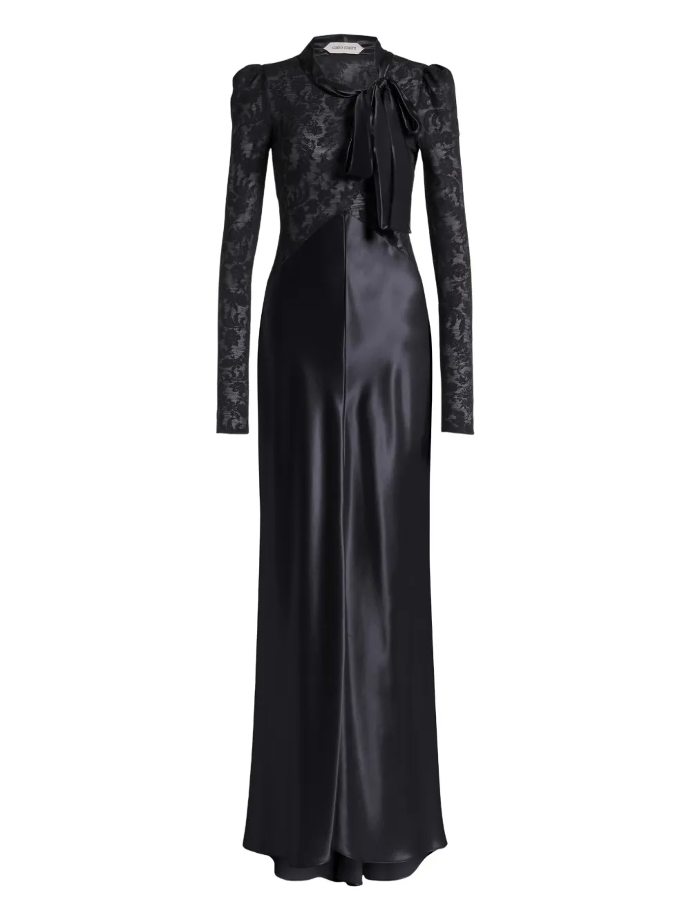 Alberta Ferretti Lace-tie Maxi Dress In Black