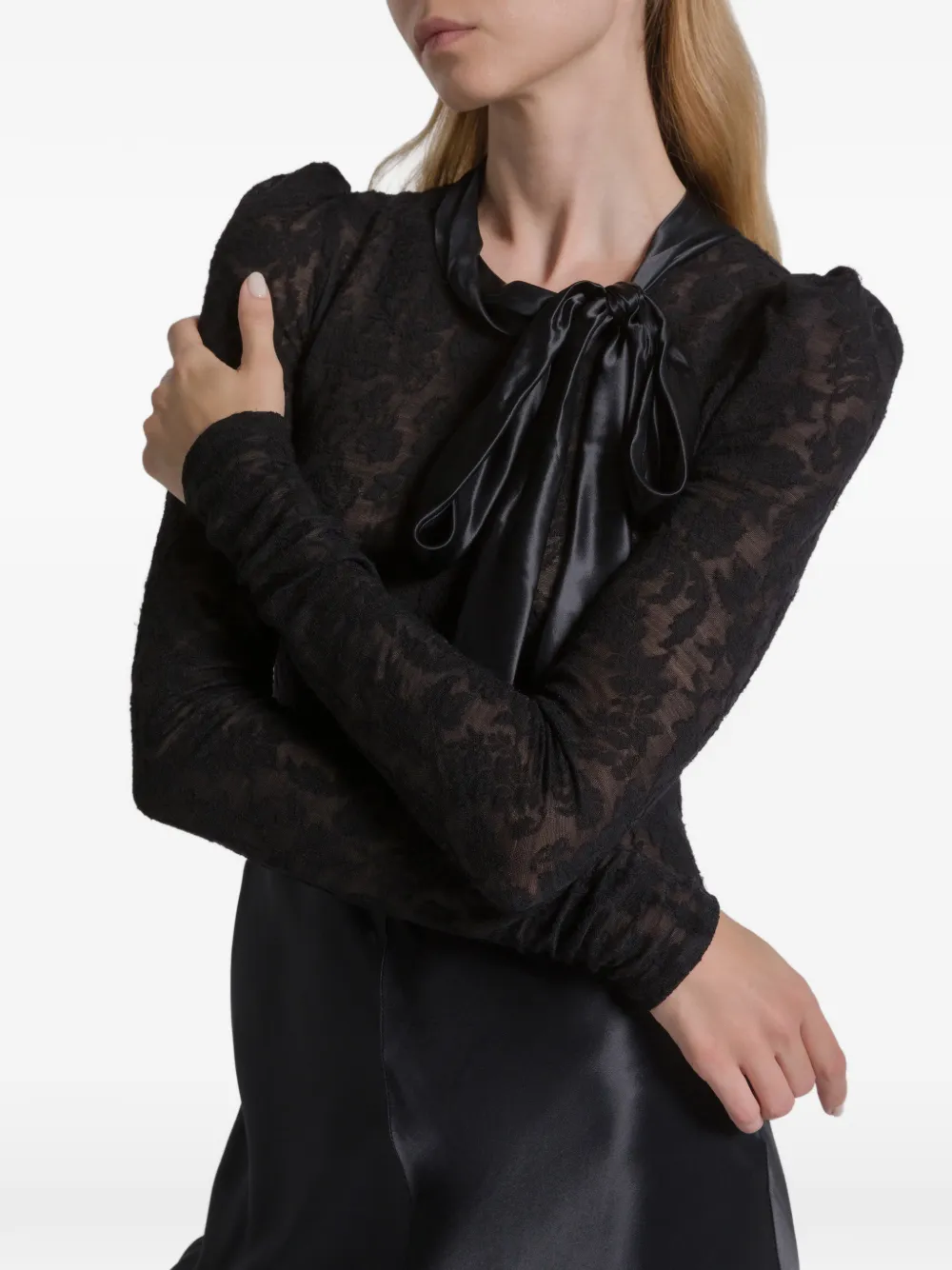 Alberta Ferretti Lace-tie Maxi Dress In Black