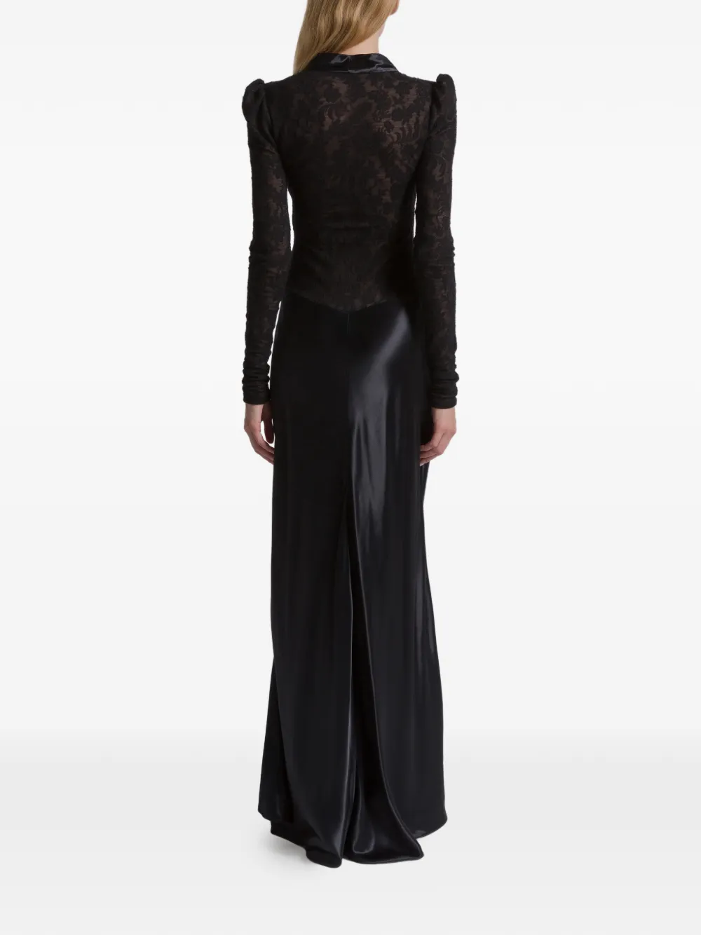 Alberta Ferretti Lace-tie Maxi Dress In Black