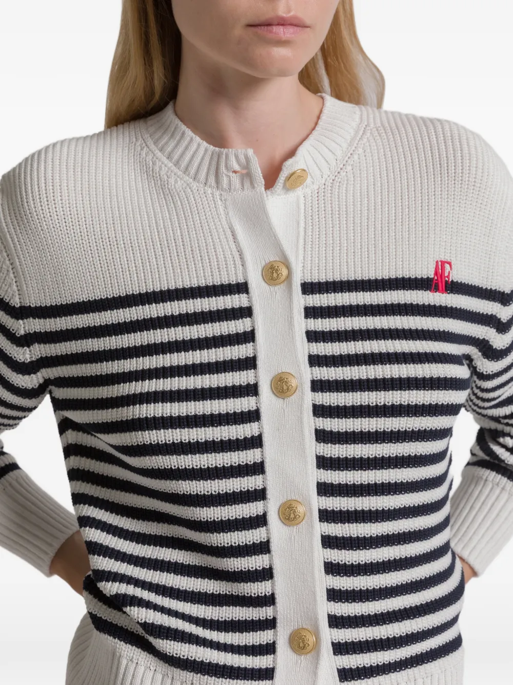 Alberta Ferretti Gestreept vest met knopen Wit