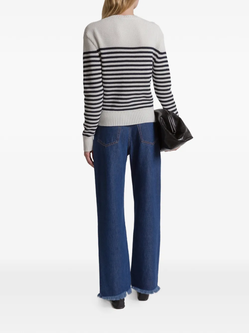  Alberta Ferretti Striped Buttoned Cardigan - White 