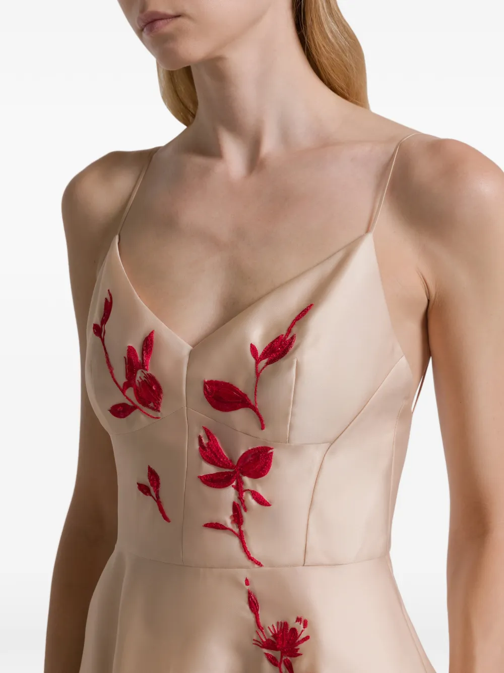 Alberta Ferretti Floral Midi Dress In Pink