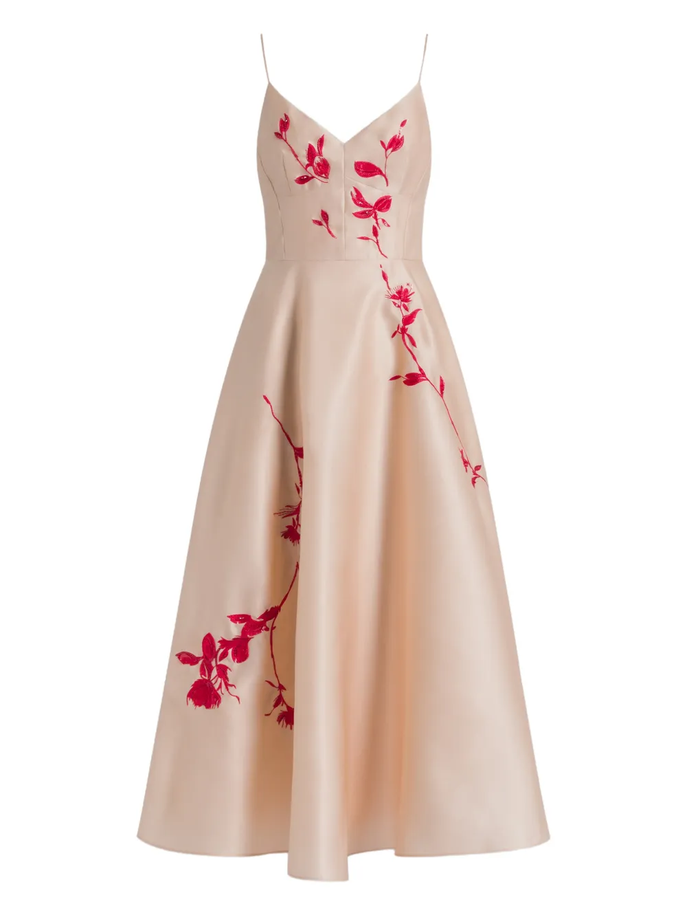 Alberta Ferretti Floral Midi Dress In Pink