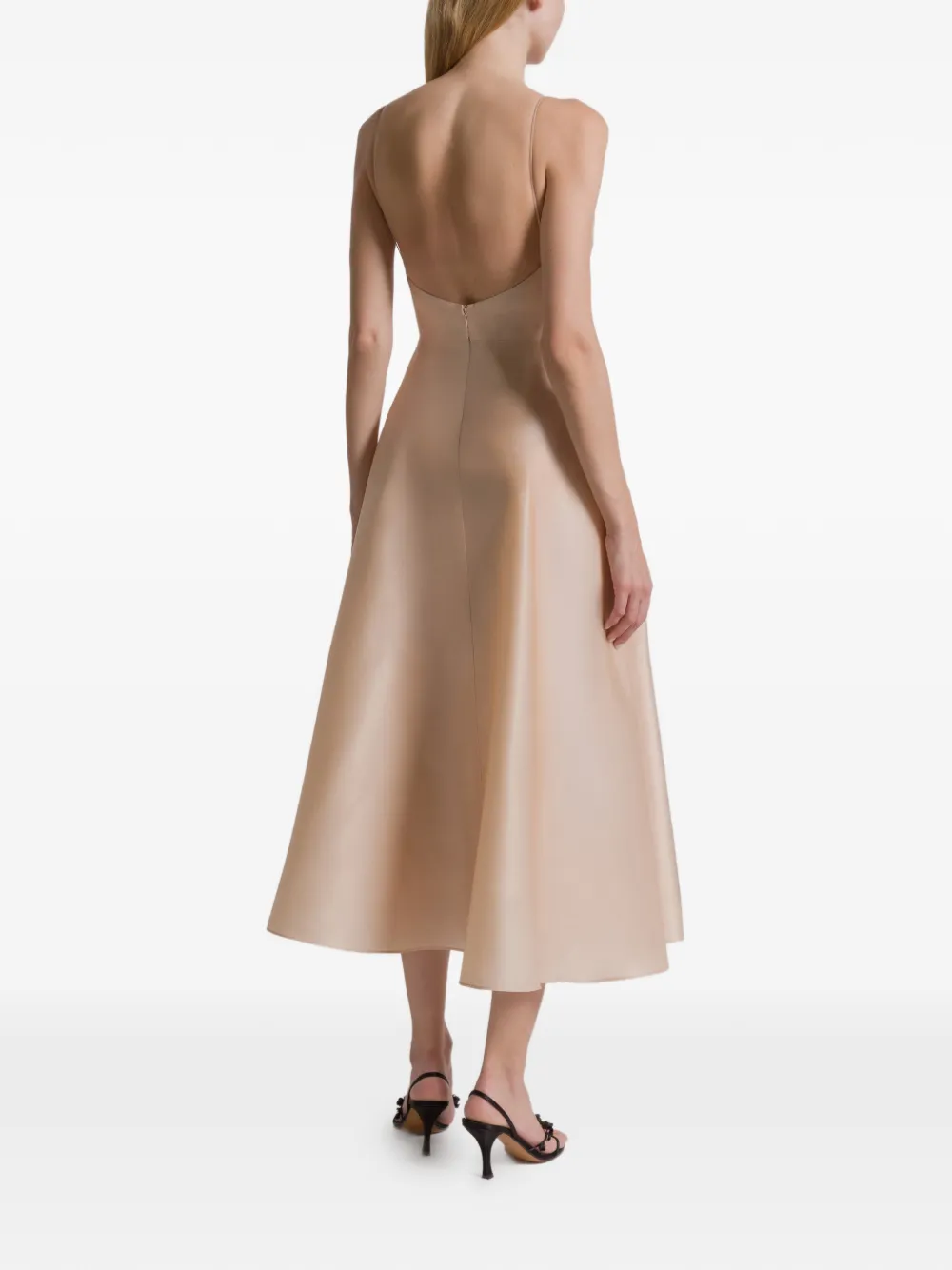 Alberta Ferretti Floral Midi Dress In Pink