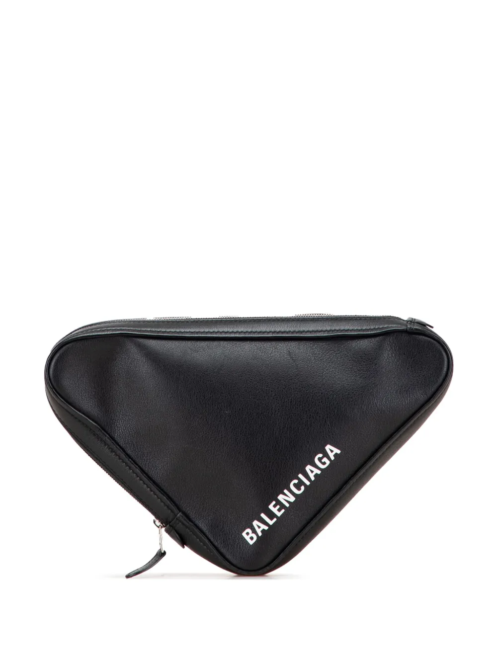 Balenciaga Pre-Owned 2017 ミディアム レザー トライアングル クラッチバッグ - ブラック Balenciaga Pre-Owned 2017 ミディアム レザー トライアングル クラッチバッグ - ブラック