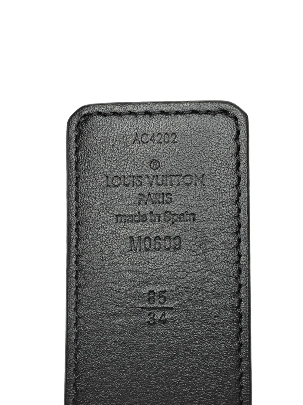 Pre-owned Louis Vuitton 2022 Monogram Eclipse Lv Initiales Reversible Belt In Black