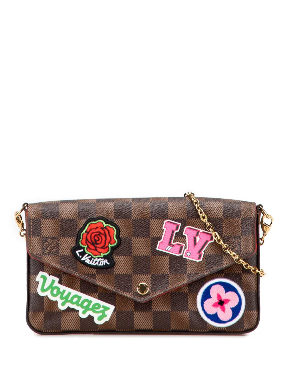 Louis Vuitton Pre-Owned 2018 Damier Ebene Pochette Felicie Patchwork crossbody bag | Brown | Image 1