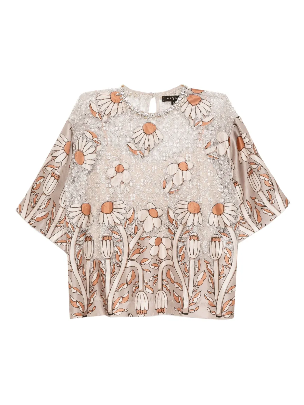 Biyan floral-print top | Neutrals | Image 1