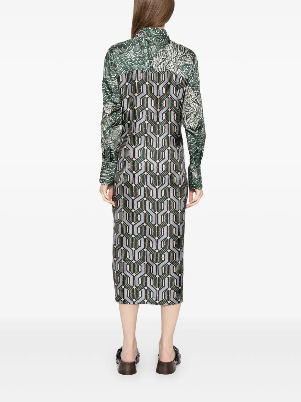 Biyan Zijden jurk Groen