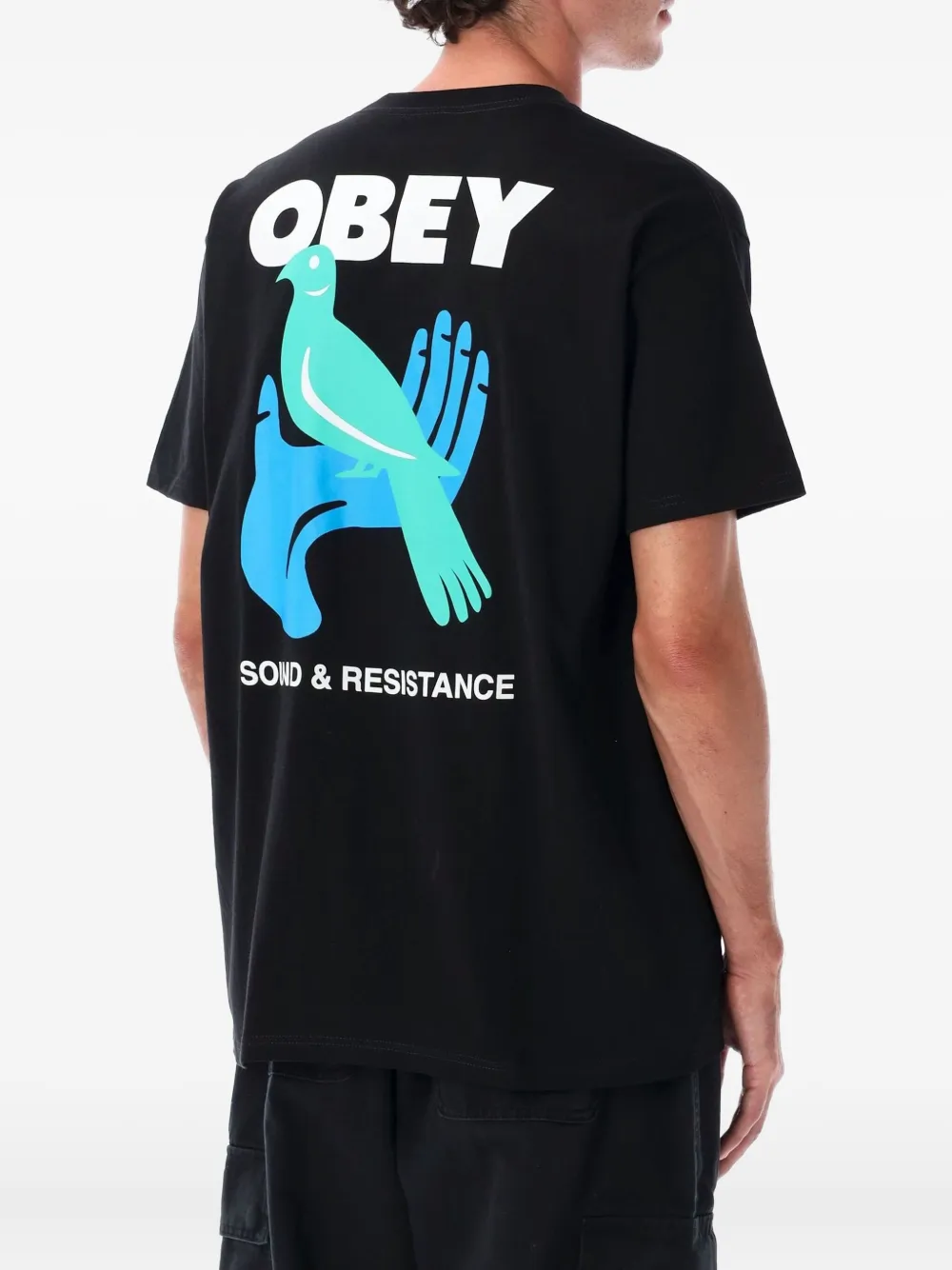 Obey Sound & Resistance T-shirt - Zwart