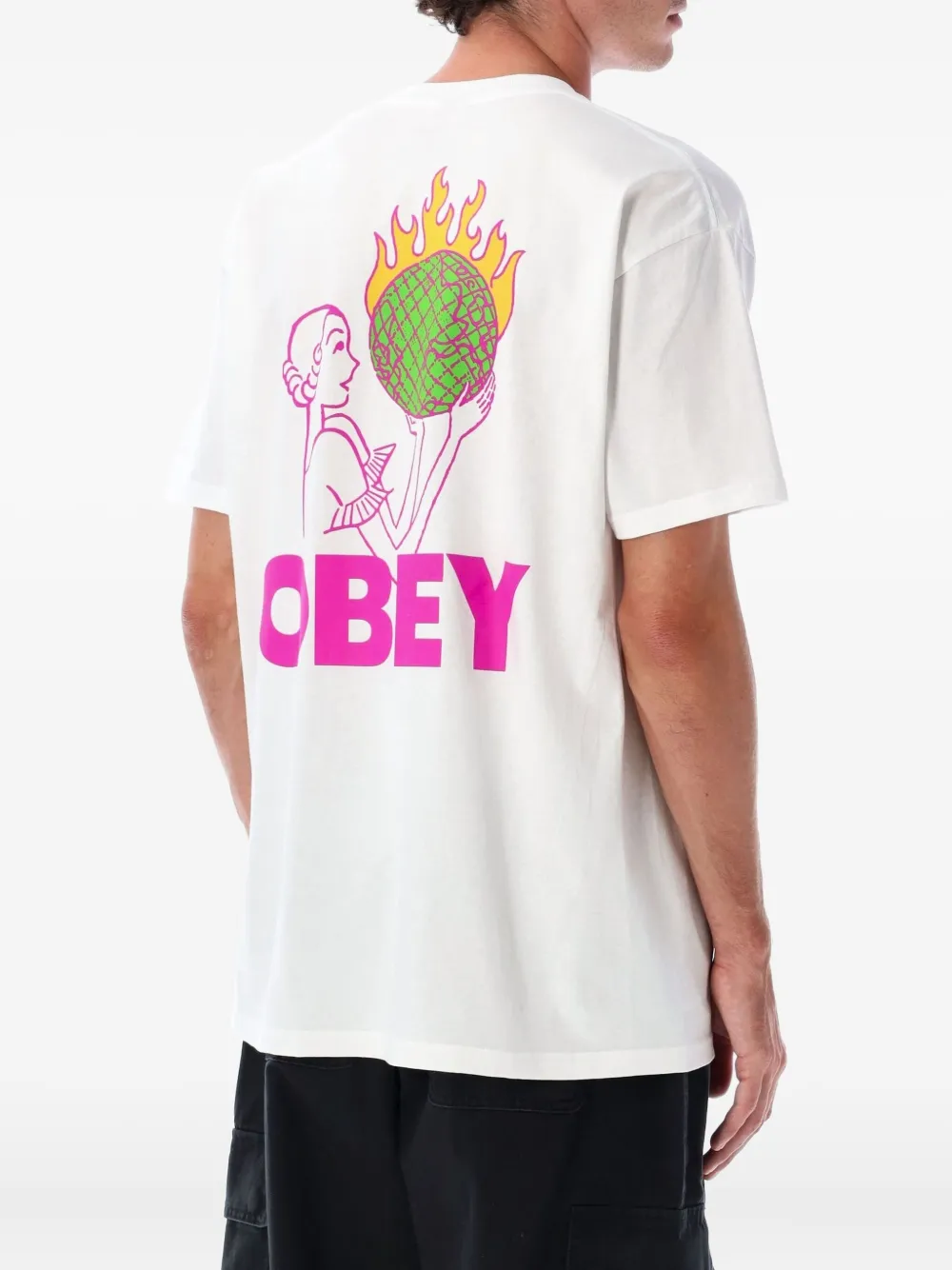 Obey World in Flames T-shirt - Wit