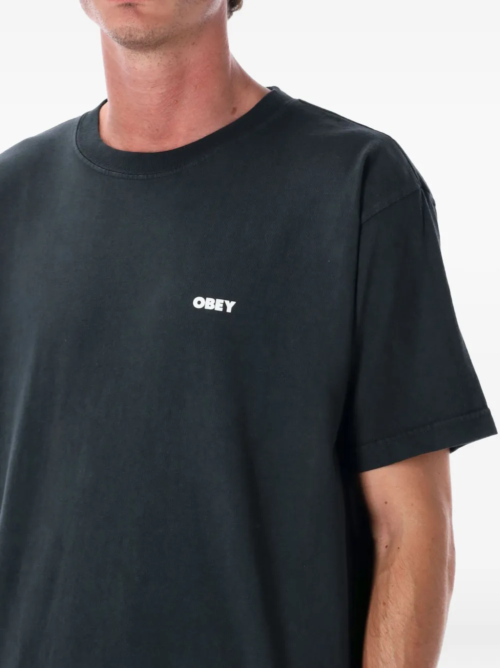 Obey Sound & Resistance T-shirt Zwart