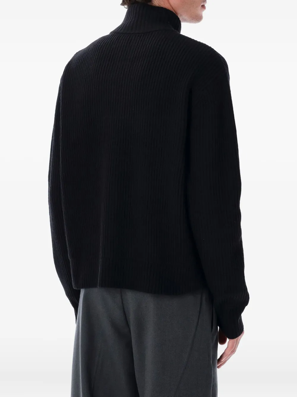 Berner Kühl Drained ribbed zip-up cardigan - Zwart