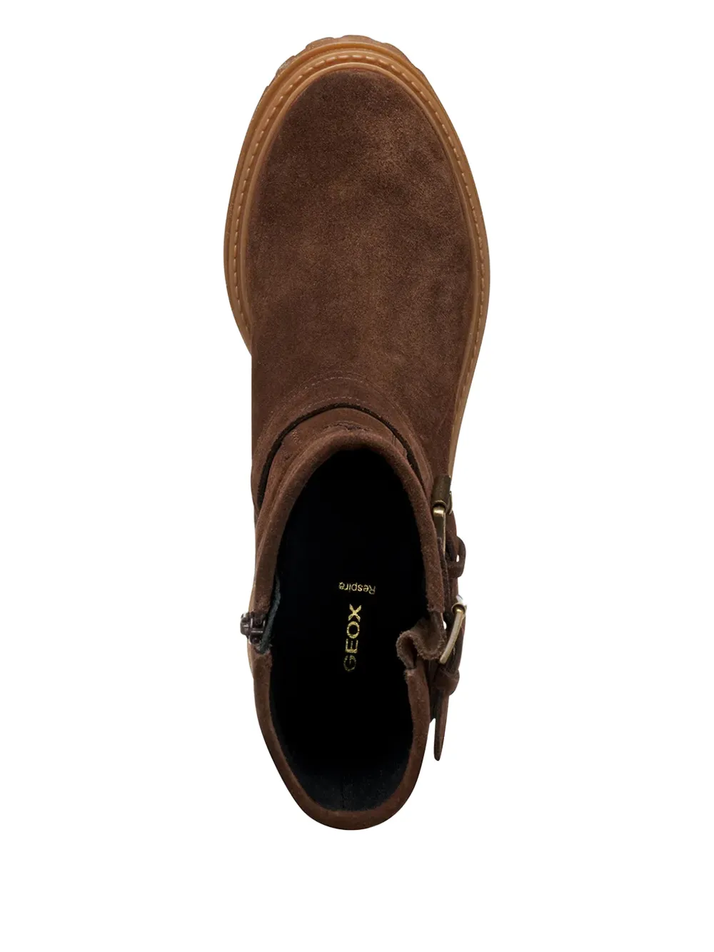 Geox Buckle-embellishment Suede Boots In Brown