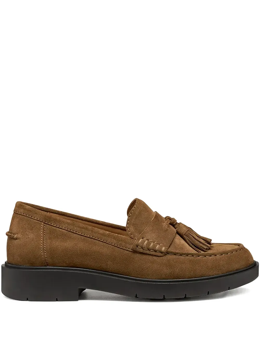 Geox Tassel-embellishment Suede Loafers In Brown