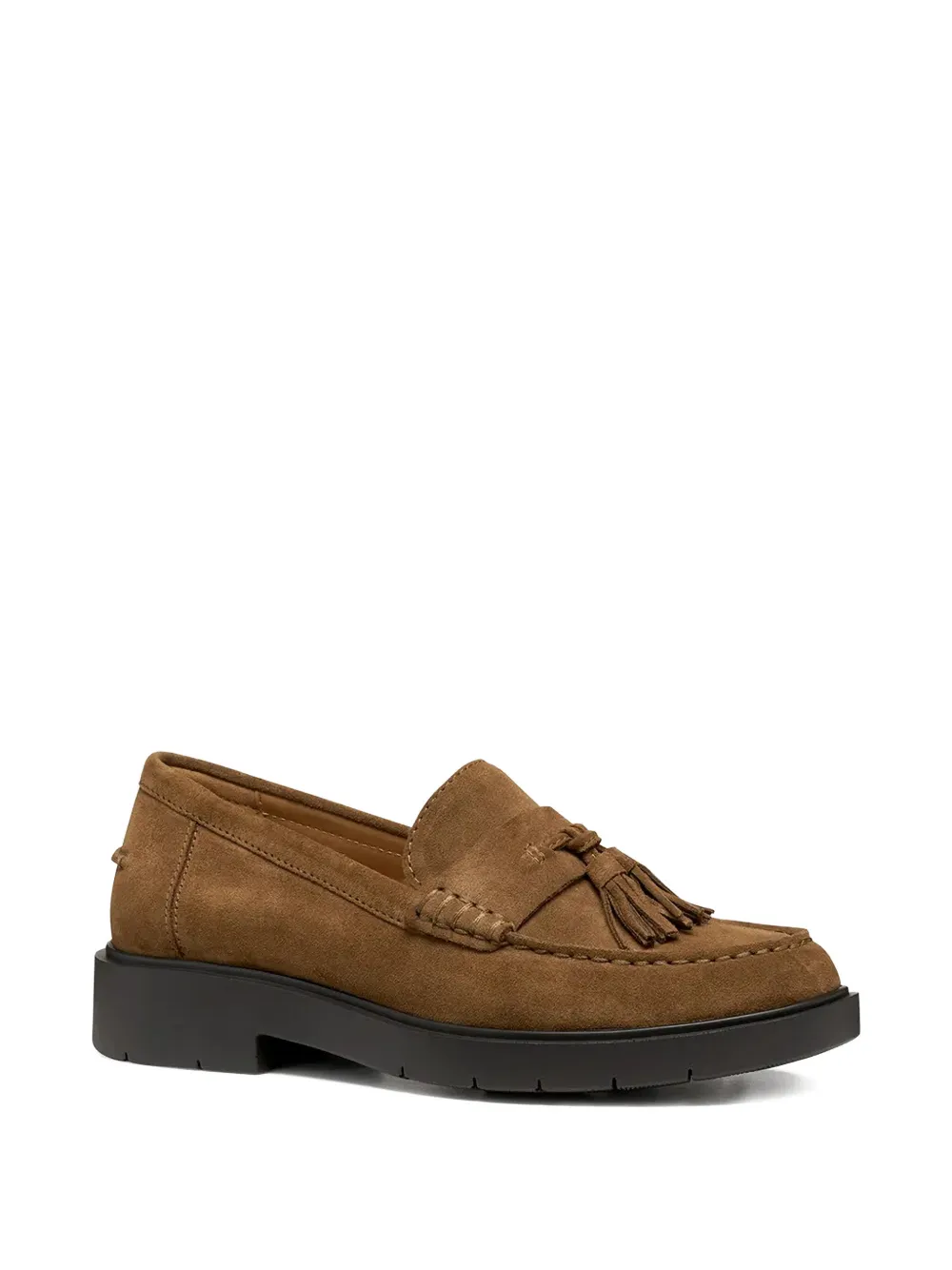 Geox Tassel-embellishment Suede Loafers In Brown