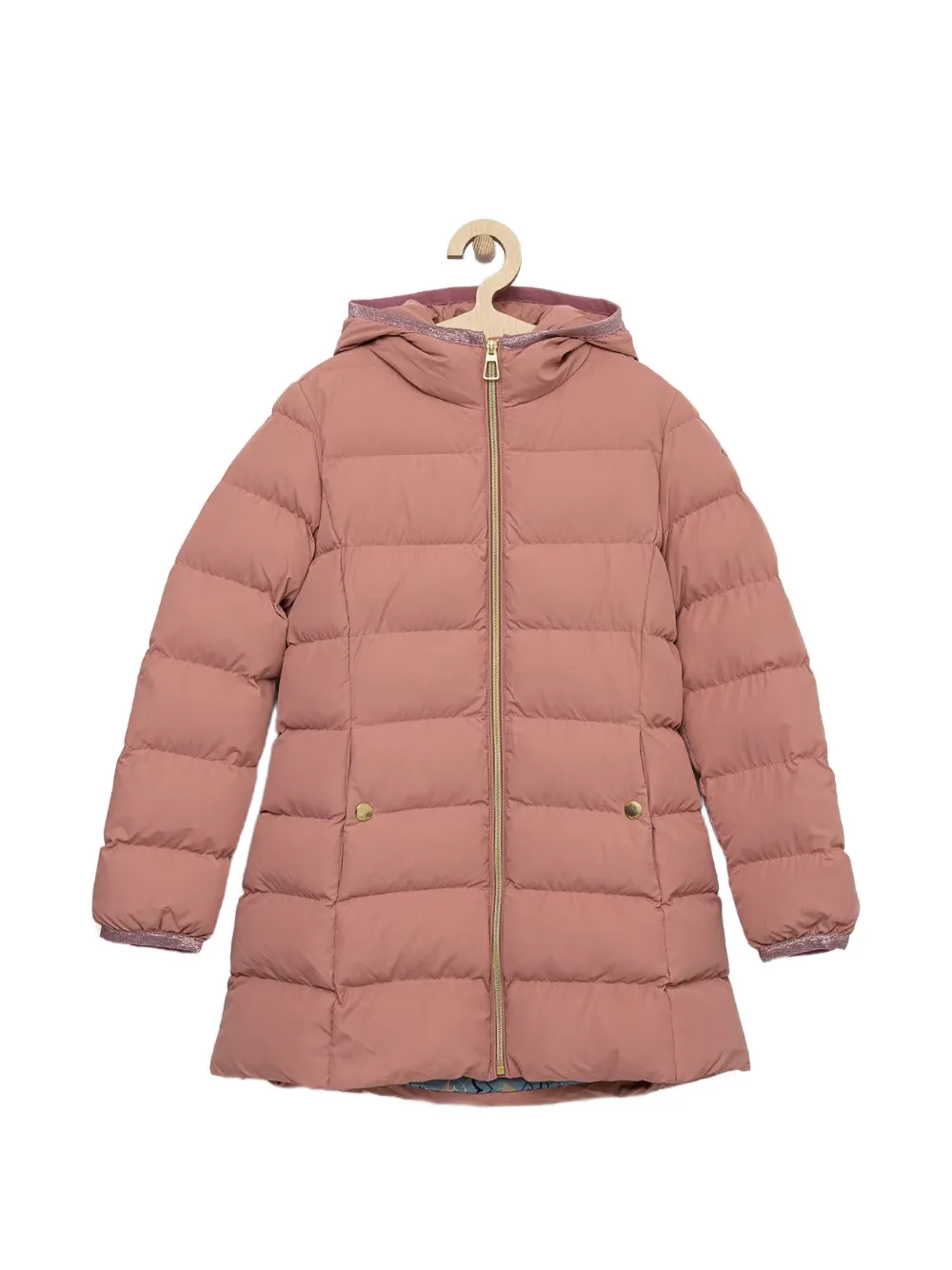 Geox Kids Gioia quilted hooded jacket Roze